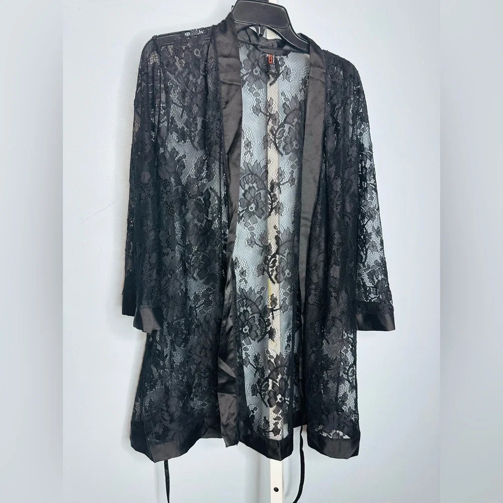 ❤️Ann Summers NWT The Dark Hours Robe Black Plus size medium - Picture 2 of 4